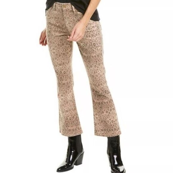 FRAME Le Crop Mini Boot Jeans – Leopard Print, Snake Print Denim, Sz 28 - Picture 3 of 8